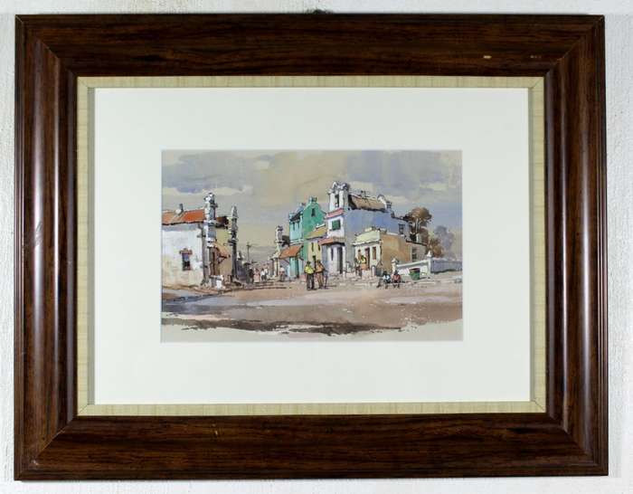 Old Cape Town street scene - Not signed, style of Boonzaaier