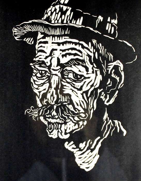 Gregoire Boonzaier - Portrait - A beautiful linocut! - Bid now! *Free courier!!