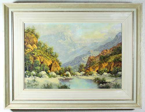 Reg Grattan - Mountain scene - Beautiful art!! - Bid now!