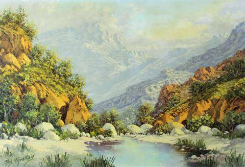 Reg Grattan - Mountain scene - Beautiful art!! - Bid now!