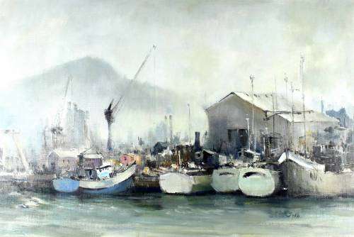 Ruth Squibb - Cape Town Harbor Scene - 90cm x 60cm -  A stunner!! - Bid now!
