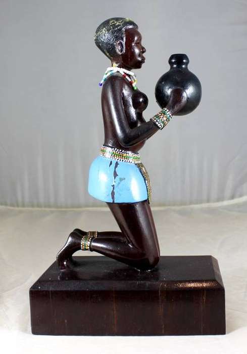 HR Mbhele - Woman Kneeling With Container