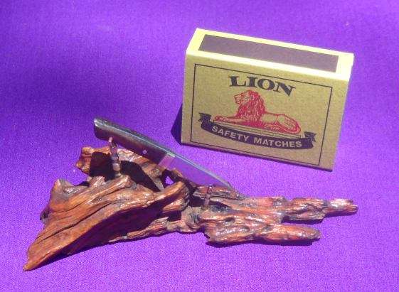 Minature Hunting Knife on stand