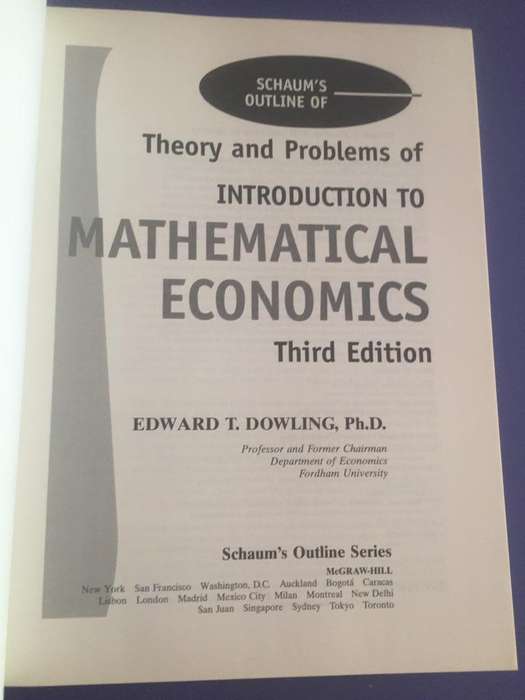 University Textbook: Introduction to Mathematical Economics