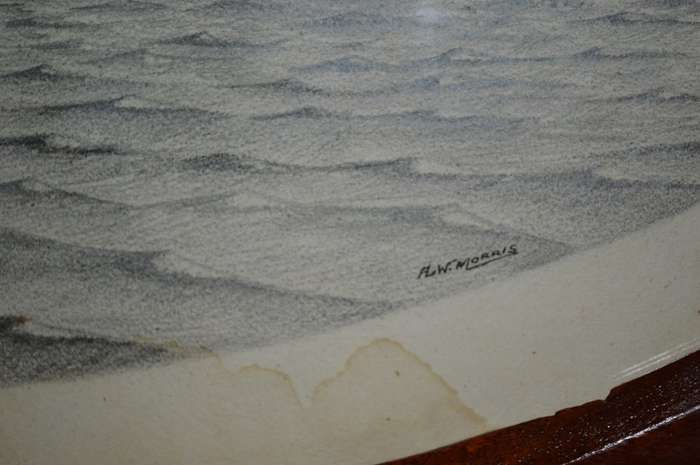Superb pencil sketch of the H.M.S. Benbow. Admiral Sir R.Webb Constantinople November 1920