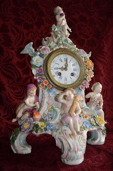 Ceramic  four seasons mantle clock BEAUTIFUL