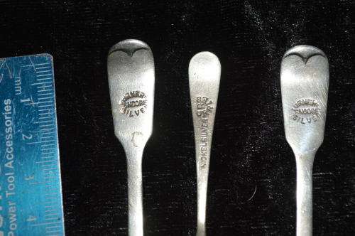 3 small slat or sugar spoons turners encore silver