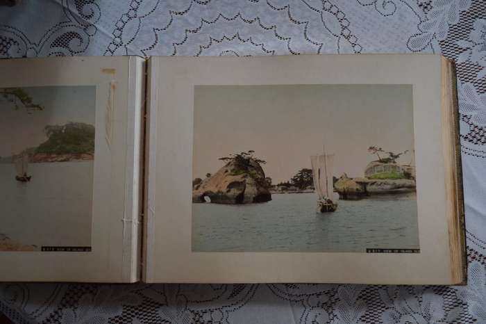 Antique Japanese Meiji Era Shibayama Photo Album 50 Hand Coloured Albumen Photos 1850-1899