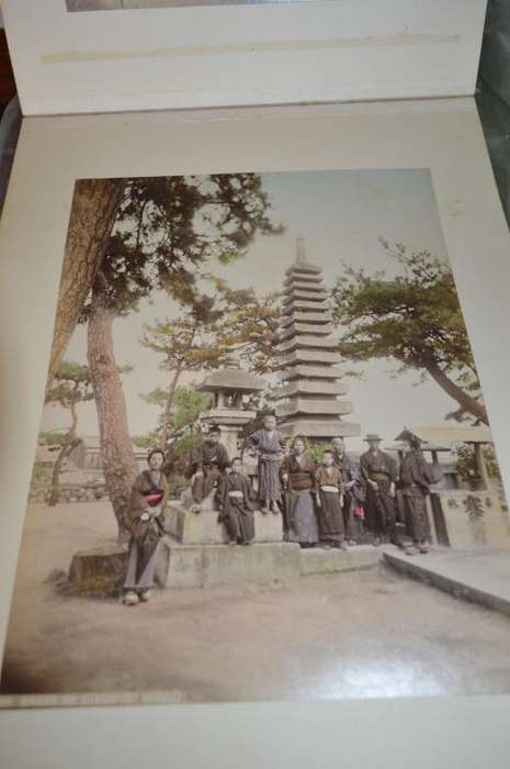 Antique Japanese Meiji Era Shibayama Photo Album 50 Hand Coloured Albumen Photos 1850-1899
