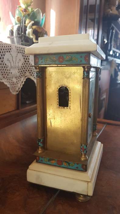 Cloisonne,brass and marble mantle clock Reduced