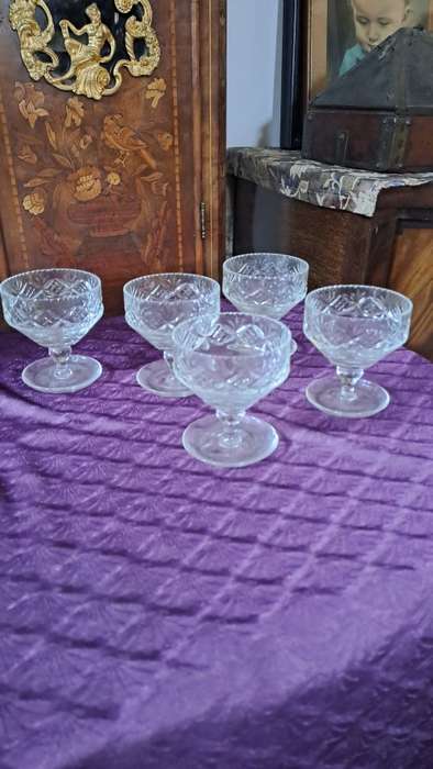 WEBB CORBET lead Chrystal footed desert bowls stunning