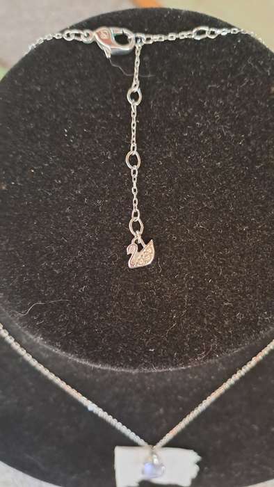 Genuine stamped Swarovski rhodium plated necklace and pendant