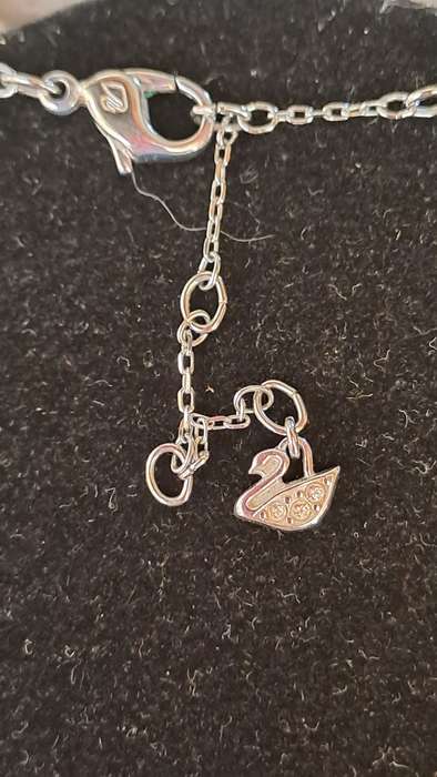 Genuine stamped Swarovski rhodium plated necklace and pendant