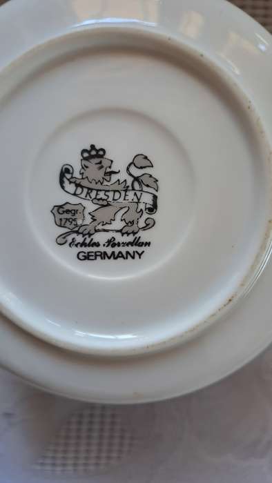 Pair of Beautiful Dresden egg cups no damage no wear