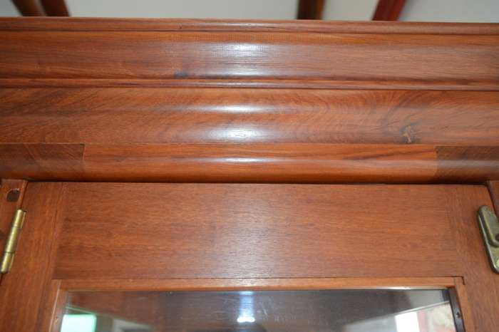 Luxurious tall solid Rose wood display cabinet