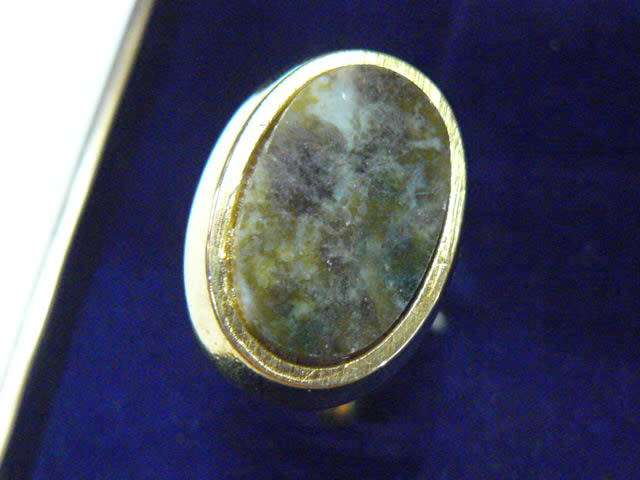 CUFF LINKS VINTAGE GENUINE CONNEMARA MARBLE / CORA - IRISH GOLD PLATED