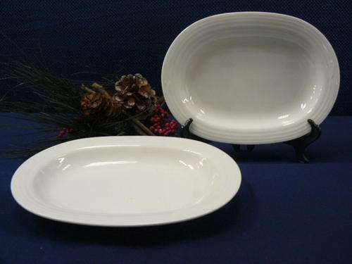 2 X BUTTER/RELISH DISHES NORITAKE SRI LANKA ARCTIC WHITE 4000