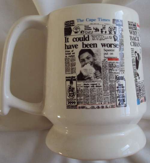Crescentware Newspaper Tankard