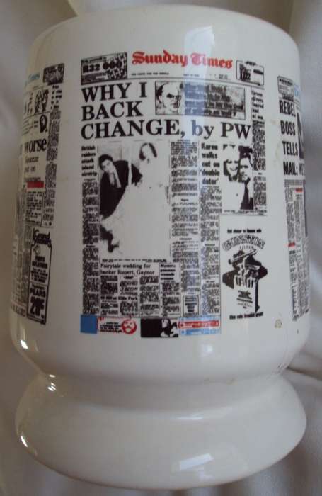 Crescentware Newspaper Tankard