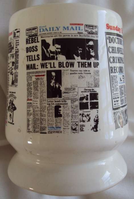 Crescentware Newspaper Tankard