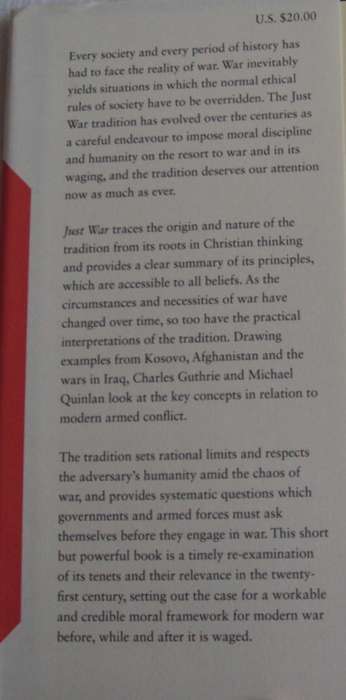 Just War Tradition Ethuics In modern Warfare Charles Guthrie  Michael Quinlan