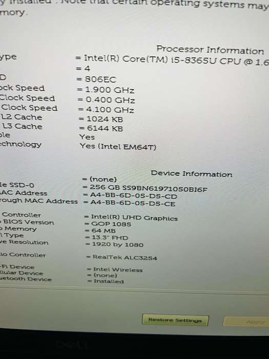 Dell Latitude 5300 13.3-inch QuadCore i5-8665U 16GB RAM 256GB SSD Windows 11 Pro Office 2021