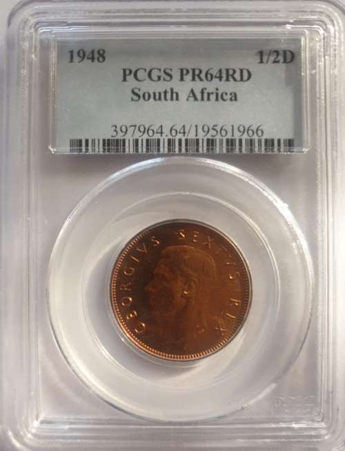 1948 1/2 Penny PCGS GRADED PR64RD.YES RED.