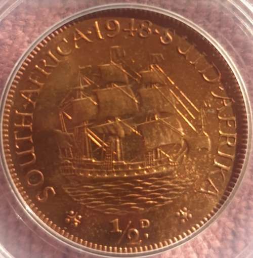 1948 1/2 Penny PCGS GRADED PR64RD.YES RED.