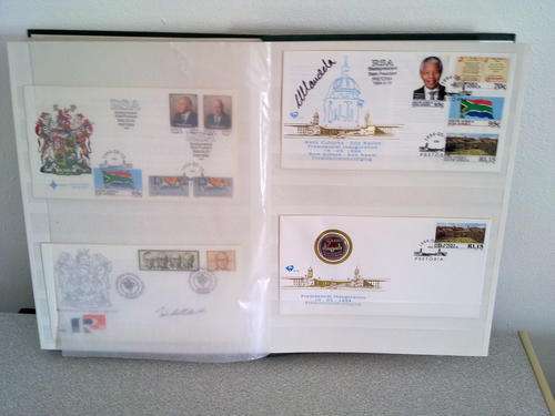 Mandela's signed Inauguration FDC 6.3B+Inauguration R5 coin FDC 6.3C + 2 bonus FDC's