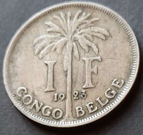 1923 Belgium Congo 1 Franc
