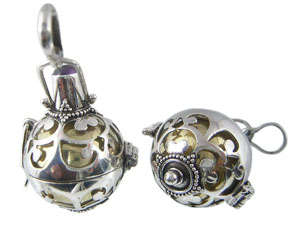 Exquisite Solid Silver and Amethyst Harmony Dream ball pendant...