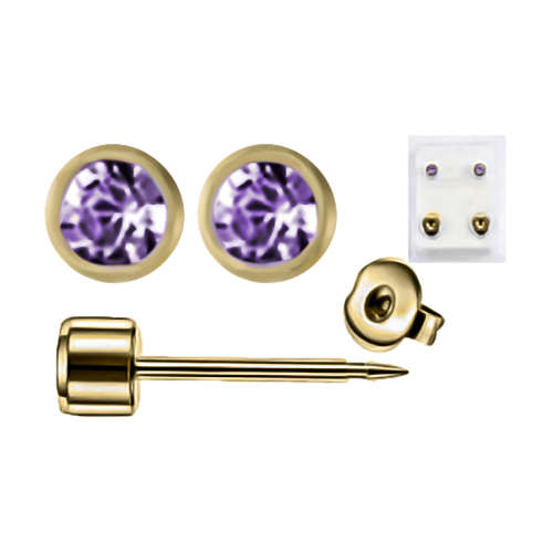 Starex Sterilized Earrings That Fits Most Piercing Guns - Purple