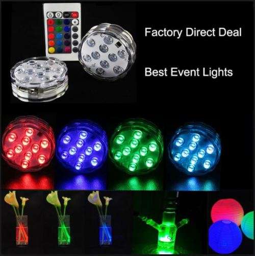 10 LED RGB COLORFUL REMOTE CONTROLLED SUBMERSIBLE LED LIGHT