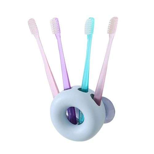Stick On Bathroom Toothbrush Holder Doughnut Shaped Stand Cup