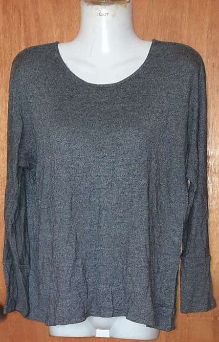 LADIES - GREY LONG SLEEVED TOP - MAKE - TRENERY - SIZE - L