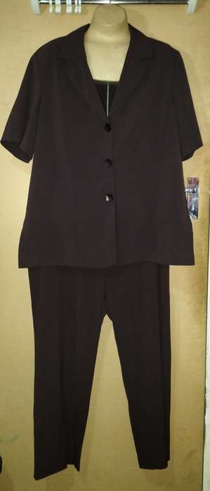 Ladies - 2 Pce Dark Brown Outfit - Make - Rene Taylor - Size - 42