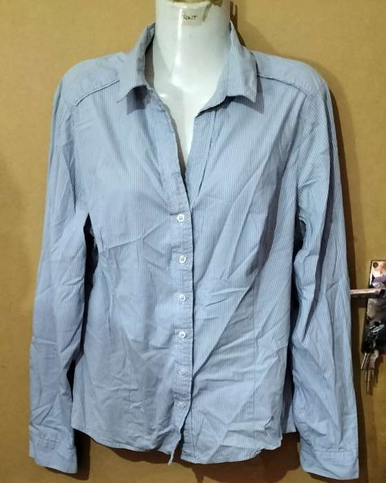Ladies - Blue & White Blouse - Make - Finnigans by Truworths - Size - 40