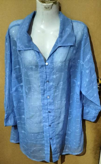 Ladies - Thin Blue Blouse - Make - White Stag - Size - 16 W