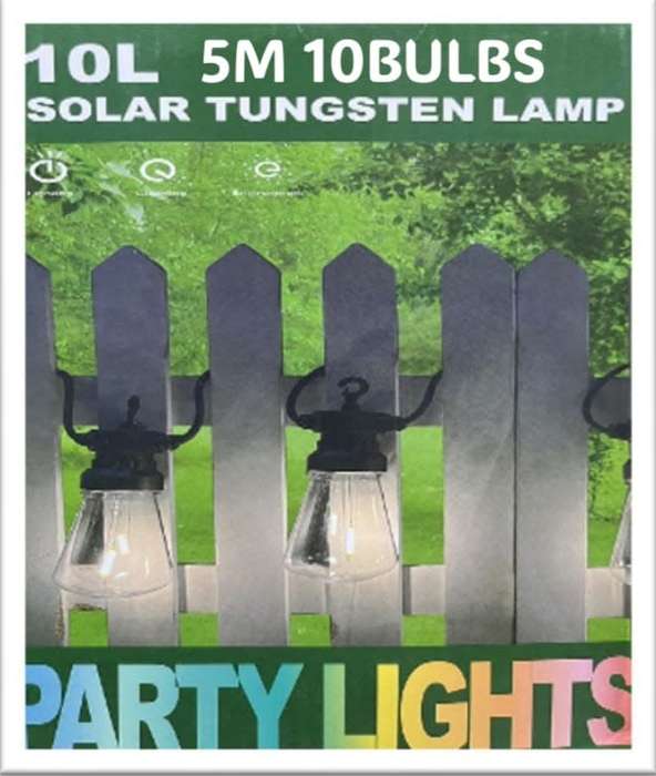 Solar Powered Outdoor String Lights - 5m (10 Lights)