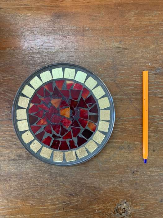 Red Glass Hurricane Candle Holder