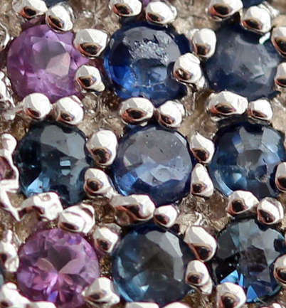 LARGE! BOLD! UNUSUAL SAPPHIRE TANZANITE AND AMETHYST STERLING SILVER RING. 925 REAL GEMSTONES 8,78 g