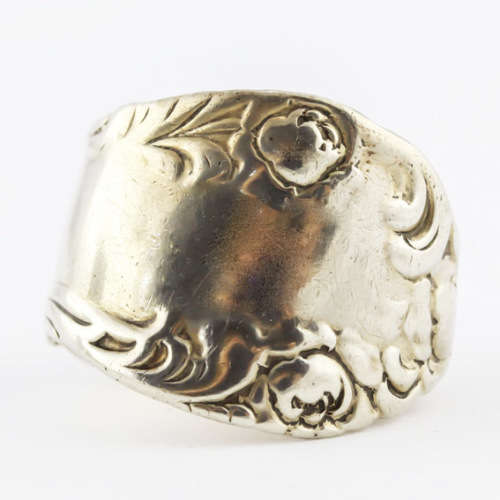 DELIGHTFULLY QUIRKY VERY COLLECTABLE ENGLISH VINTAGE SOLID STERLING SILVER `TEASPOON` RING. 925