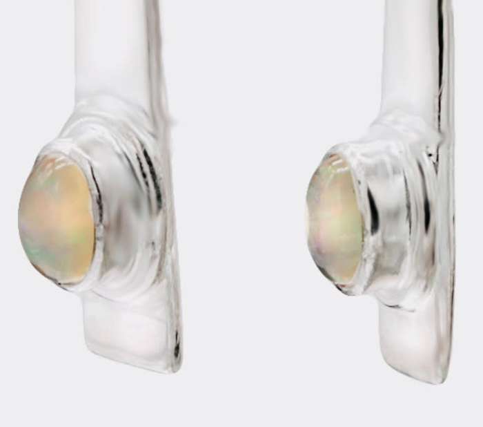 NATURAL FIRE OPAL MODERN DESIGN POLISHED STERLING SILVER DANGLE EARRINGS