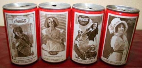 Coca-Cola Cans. Part of a series of 12 "Memorabilia Advertisement's" 4 off set
