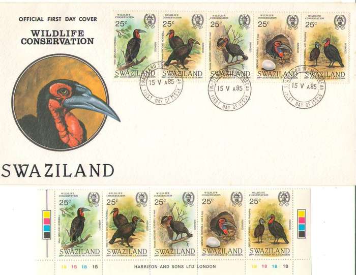 BIRDS OF SWAZILAND ON FDC AND MINT SET CV R400