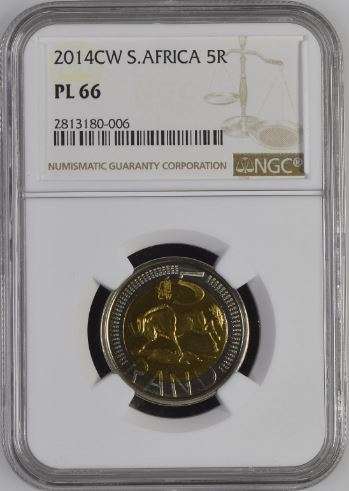 2014 "oom Paul" R5 with Coin World mintmark NGC graded PL66 !!