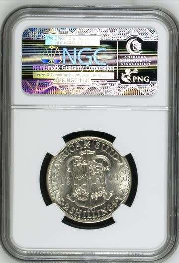 1939 Union of SA Two Shillings, NGC graded AU58 !!!