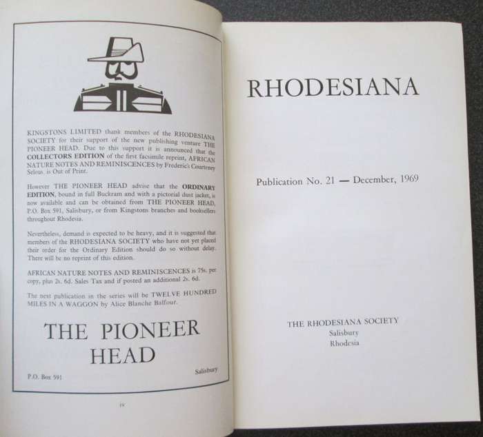 Rhodesiana, Publication No. 21, December, 1969