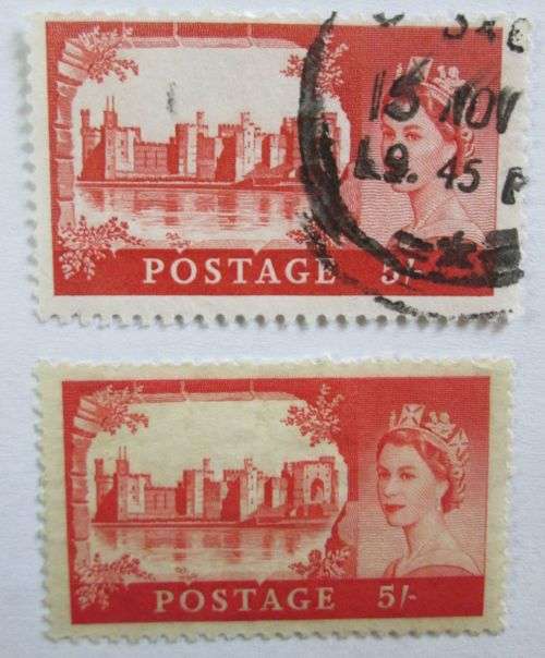 1959 - 1968 Great Britain Castles Queen Elizabeth II Lot of 16 Stamps, 2/6, 5S, 10S, 1pound