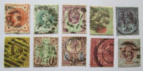 1887-1892 Great Britain Queen Victoria the 50th Anniversary 1/2P to 6P + 9P + 1900 1/2P Green